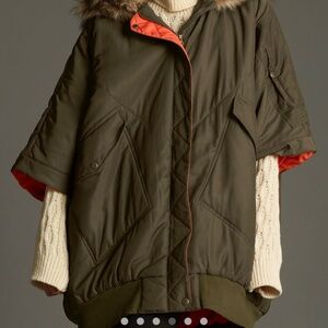 Anthropologie Pilcro Utility Mid-Sleeve Jacket (Capelet)